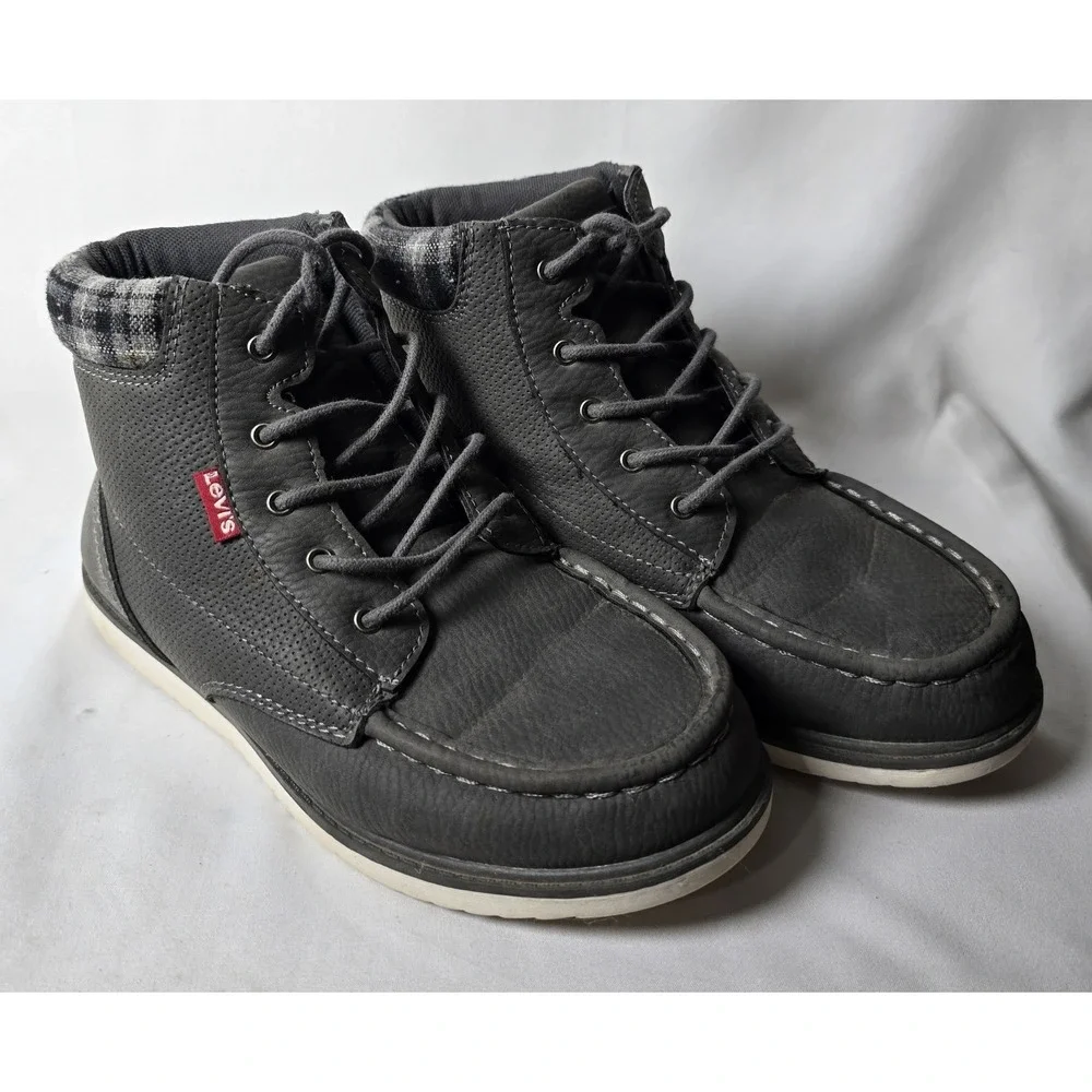 Levis Boots Kids Boys 5 Ankle Boots Gray Lace Comfort Trendy